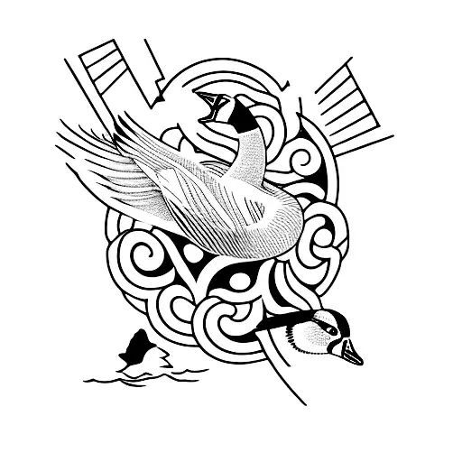 geese tattoo design idea