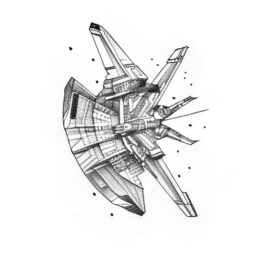 future fighter jet tattoo design idea