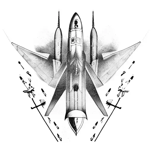 fighter jet tattoo design idea