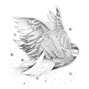 future fighter jet long wing tattoo design idea