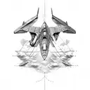 future fighter jet tattoo design idea