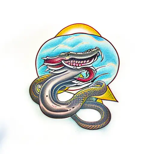 cottonmouth snake  tattoo design idea