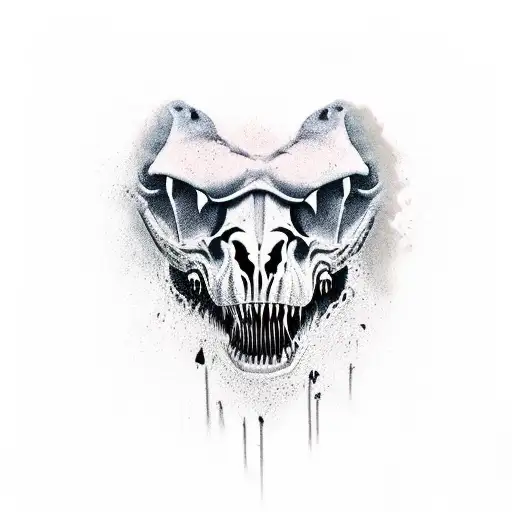 trex skull tattoo design idea