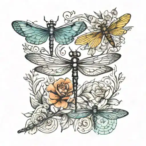 dragonflies and percy jackson tattoo design idea