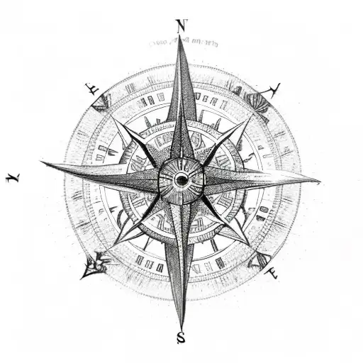 compass viking tree of life tattoo design idea