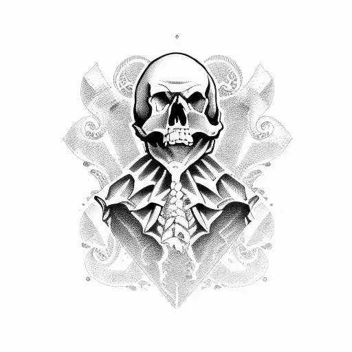 skull and bones tattoo design idea