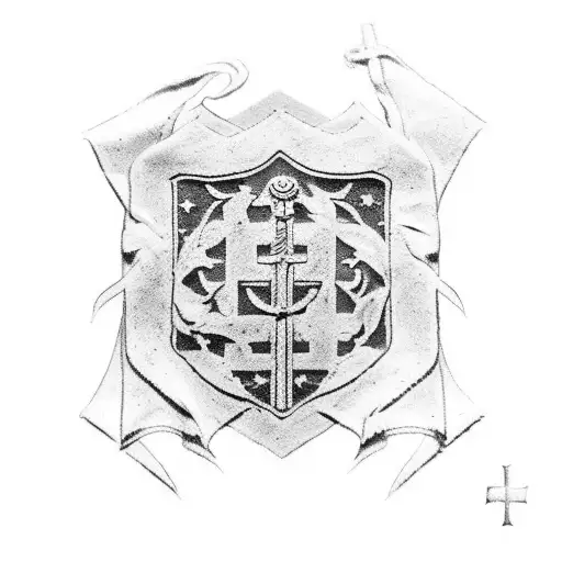 the aciant dacian flag and the spqr roman symbol tattoo design idea