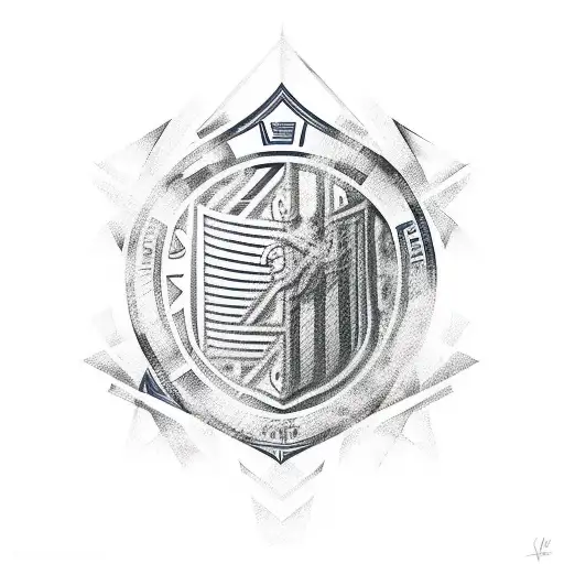 An abstract representation of the Santos logo combined with elements of soccer tattoo design idea