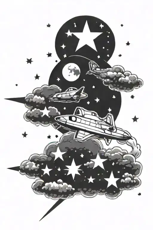 Shoot for the stars aim for the moon Pop Smoke WOO star tattoo design idea