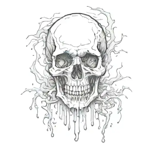 tears rain death bones tattoo design idea