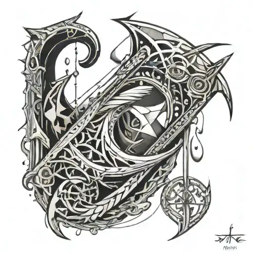 rain tears death scythe  tattoo design idea