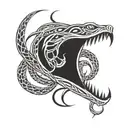 snake an coyfish skeleton  tattoo design idea