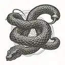 evil snake fighting tattoo design idea