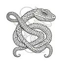 snake an coyfish skeleton  tattoo design idea