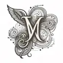 A minimalist design of Yahweh's name in a stylized font with a subtle cross incorporated tattoo design idea