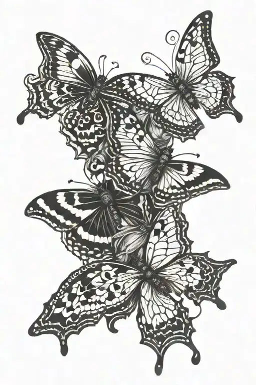 gothic butterflies tattoo design idea