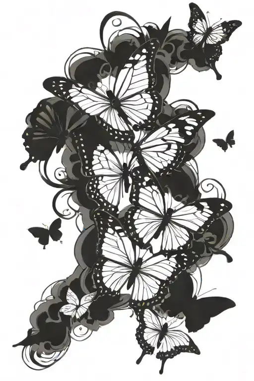 gothic butterflies tattoo design idea