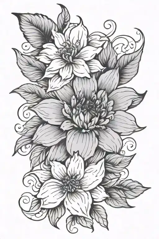 Chloe Marie August birt flower tattoo design idea