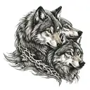two wolves skoll tattoo design idea