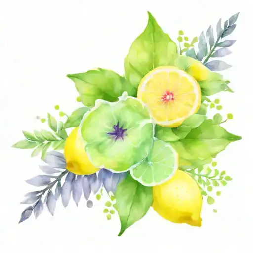 Mint, Lavender, Lime, Lemon tattoo design idea