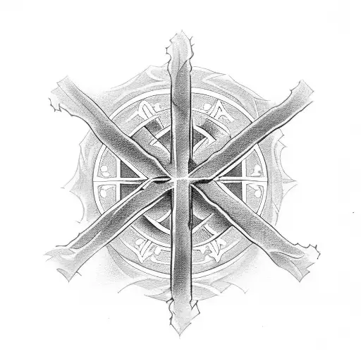 Three crosses with a verse  tattoo design idea