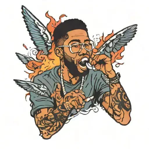 kid cudi rage  tattoo design idea