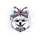 A technological circuitry design incorporating a Pomeranian dog tattoo design idea