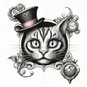 A tattoo combining elements of Alice in Wonderland and Alice Madness Returns, such as the Cheshire Cat and the Queen of Hearts tattoo design idea