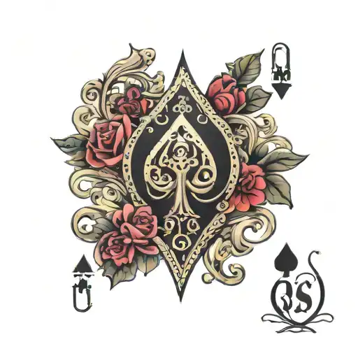 qos queen of spades tattoo design idea