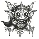 satanic teletubby tattoo design idea