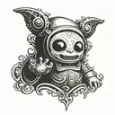 satanic teletubby tattoo design idea