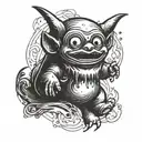 satanic teletubby tattoo design idea