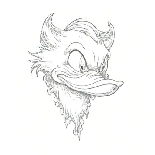 daffy the duck devil head tattoo design idea