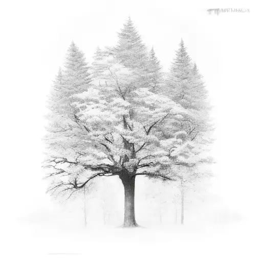 trees montaign forarm  tattoo design idea