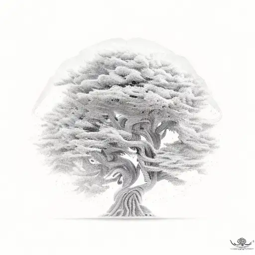 tree montaign forarm  tattoo design idea