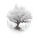 tree montaign forarm  tattoo design idea