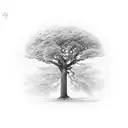 tree montaign forarm  tattoo design idea