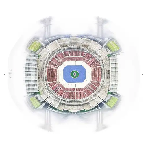 A realistic depiction of the Maracanã stadium at night, illuminated by floodlights tattoo design idea