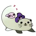 A Seal holding a pepple tattoo design idea