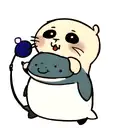 A Seal holding a pepple tattoo design idea