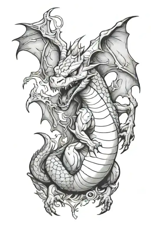 demon charizard Pokémon tattoo design idea