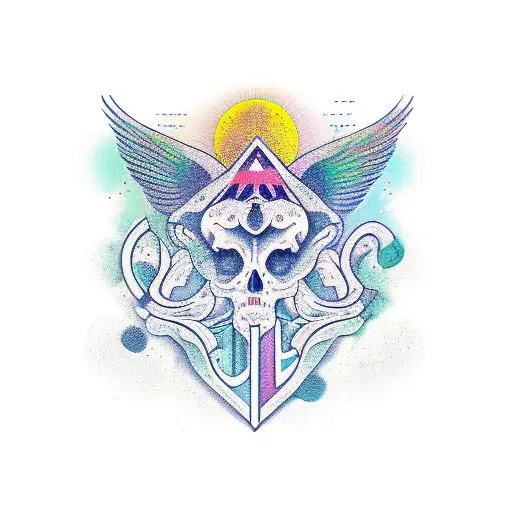 letra A con alas tattoo design idea