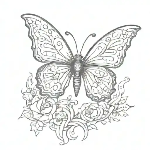 fiery butterfly outline drawing tattoo tattoo design idea