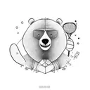 Tennis Bear tattoo design idea
