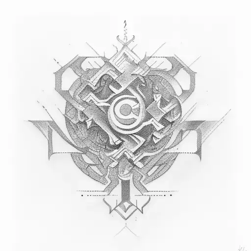 H V J alphabet tattoo design idea