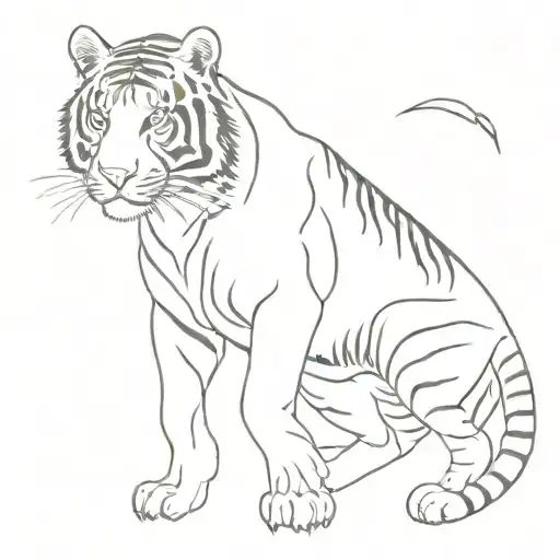 Minhwa Tiger full body tattoo design idea