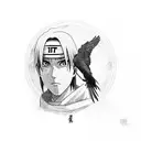 itachi uchiha with crow tattoo design idea