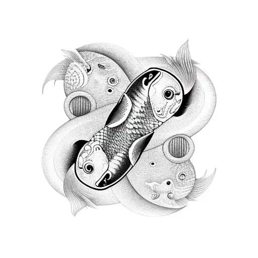 koi fish yin yang  tattoo design idea