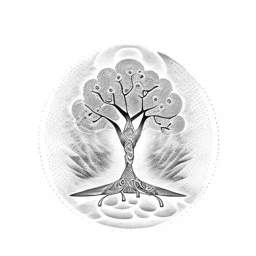 guitar tree tattoo design idea