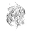 koi fish yin yang  tattoo design idea